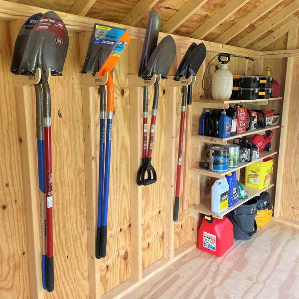 MAX SHED ORGANIZATION KIT | Storage Yard Garded Shed,  Sheds For Sale, Yard Tool Organizer, Garden Tool Storage, Yard tool Rack, Shed Accessories