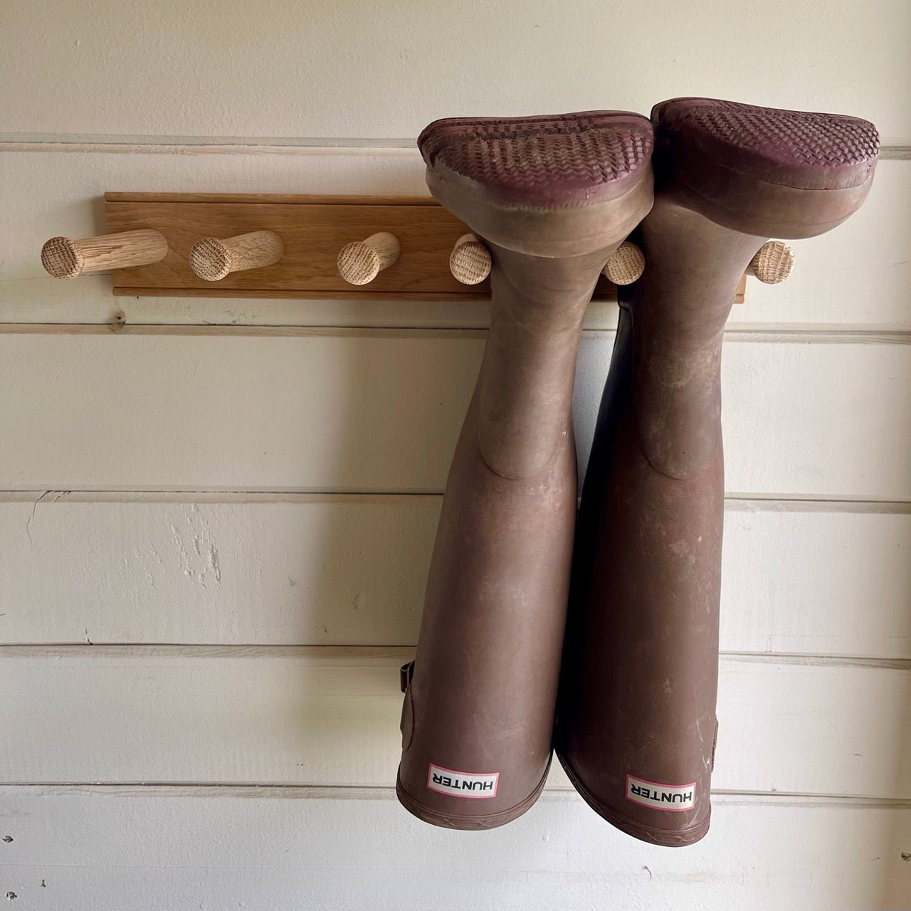English Wellington Boot Rack - White Oak 2 Pair – Northern Ridge Nursery