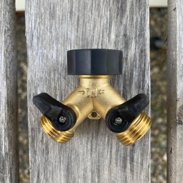 Two-way Brass Garden Hose Splitter